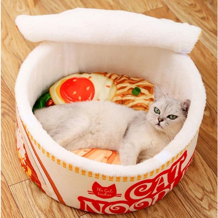 극세사 고양이 컵라면 하우스 소형 1P 숨숨집 쿠션