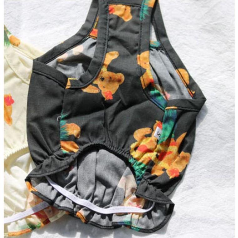 알로하 강아지 베어 나시티 블랙 2XL 1P 여름 티셔츠