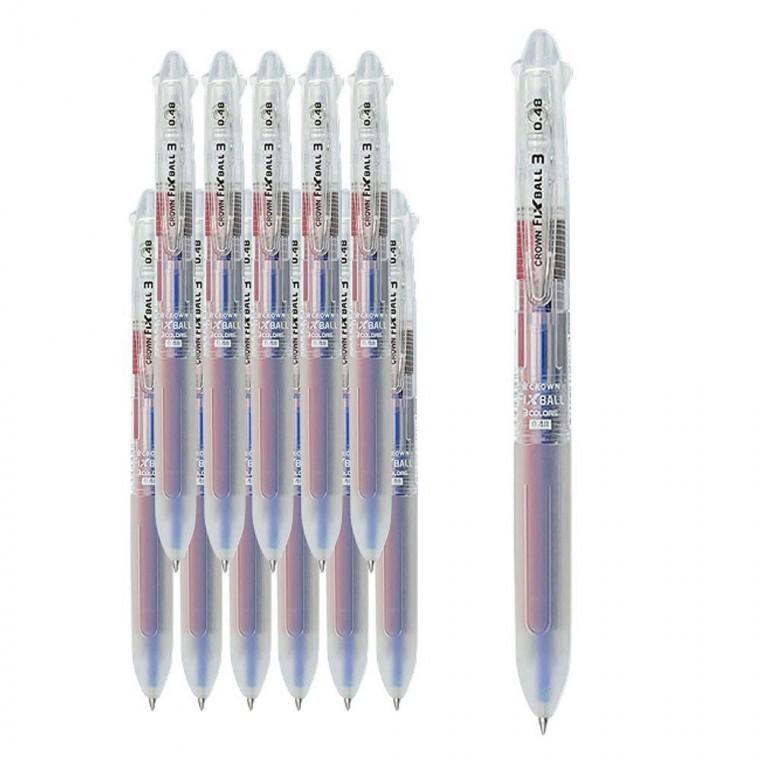 3색 지워지는 볼펜 투명 0.48mm 12개 1P 필기 멀티펜