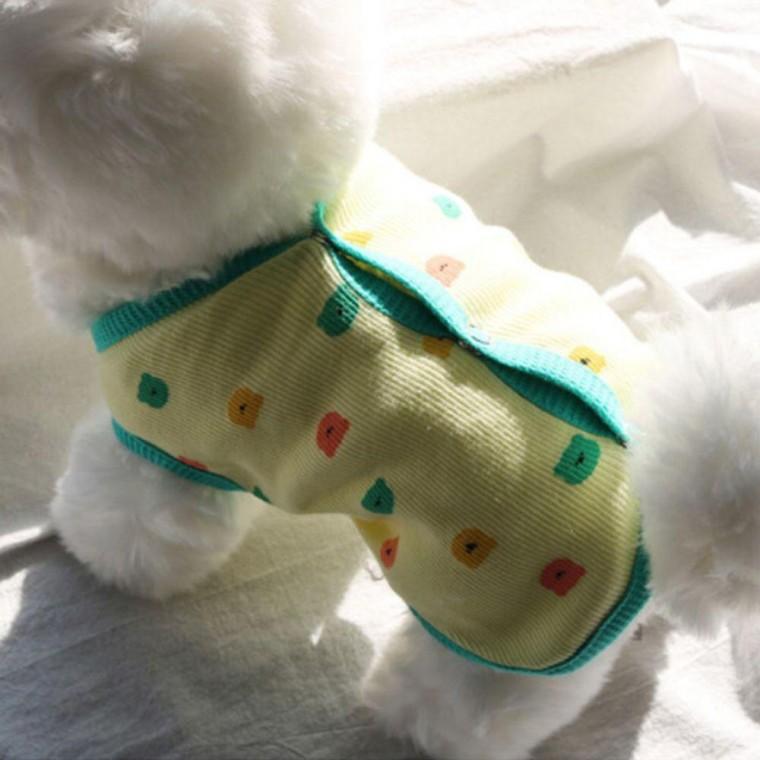 젤리곰 강아지 조끼 그린 2XL 1P 민소매 똑딱이 나시
