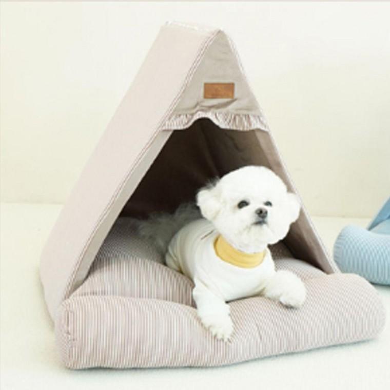 극세사 강아지 체크 삼각 하우스 1P 숨숨집 휴식 쿠션