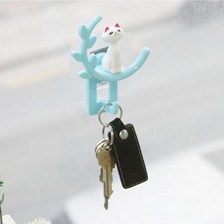 고양이 접착식 벽걸이 후크 1P 다용도 인테리어 걸이