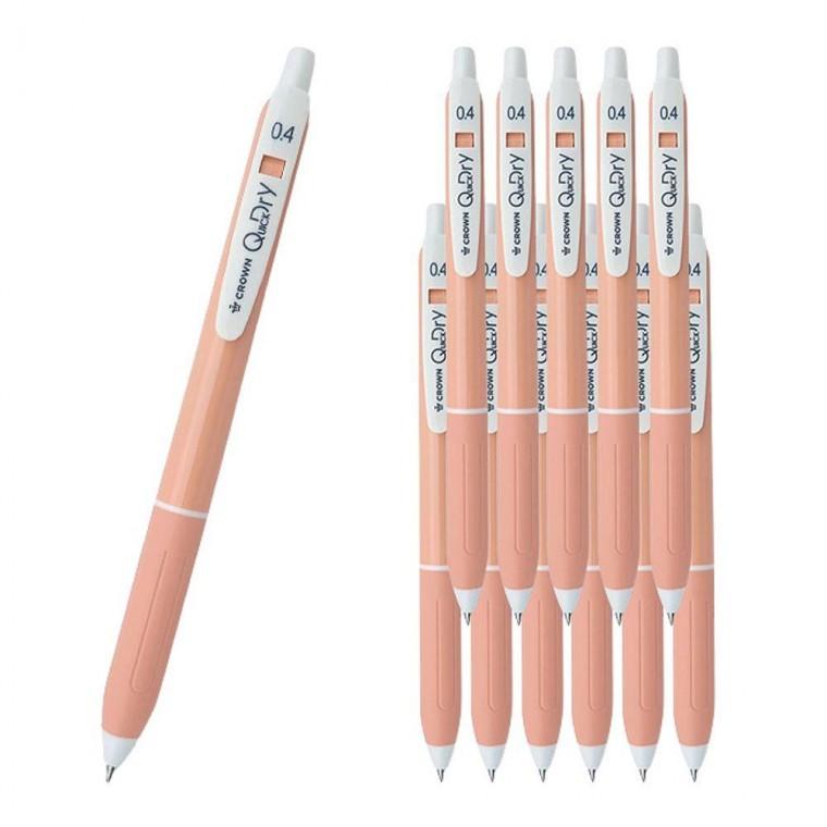 속건성 부드러운 볼펜 코랄 0.4mm 12개 1P 필기도구