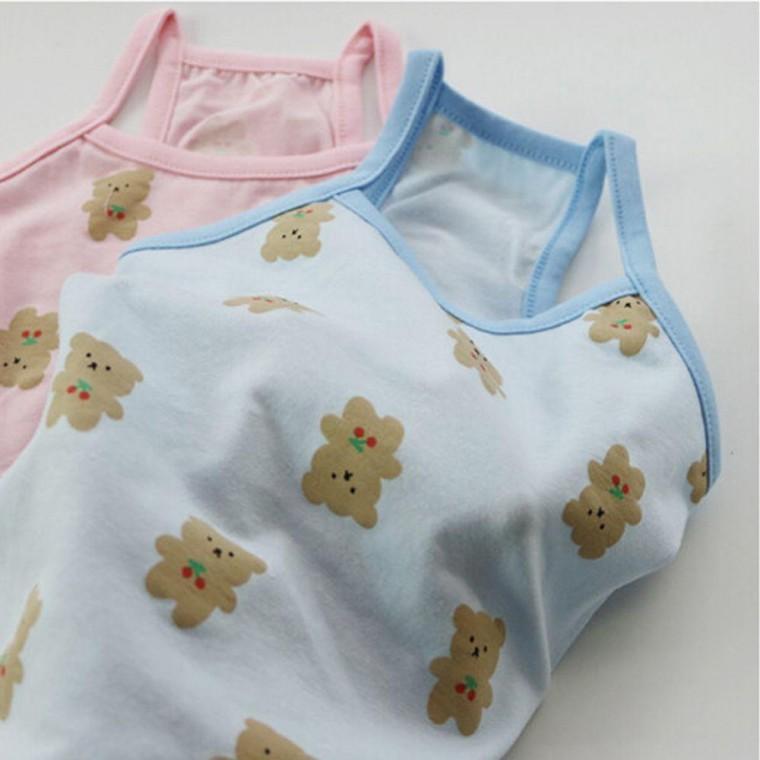 앵두 강아지 곰돌이 나시티 블루 2XL 1P 민소매 셔츠