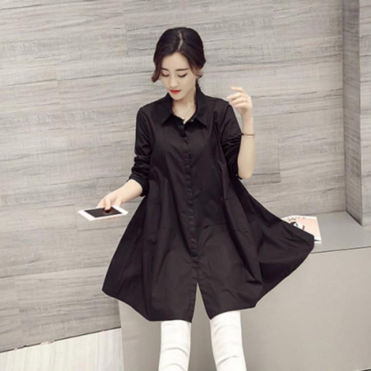 롱셔츠 A라인 롱남방 남방 셔츠 올데이오버핏 블라우스