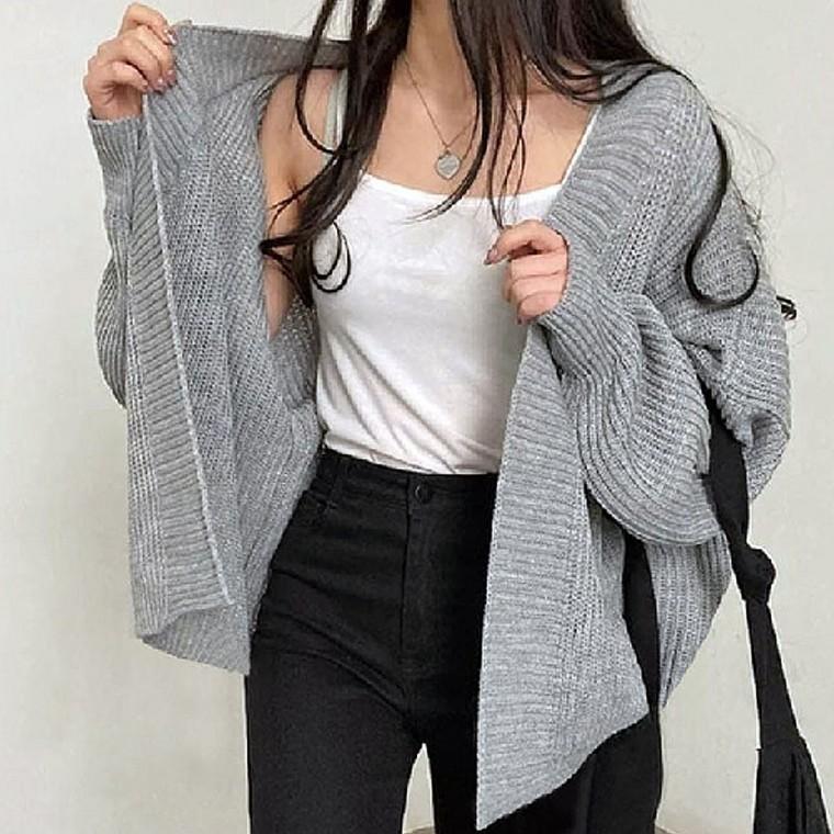여성 루즈핏 니트 아우터 간절기 데일리 가디건