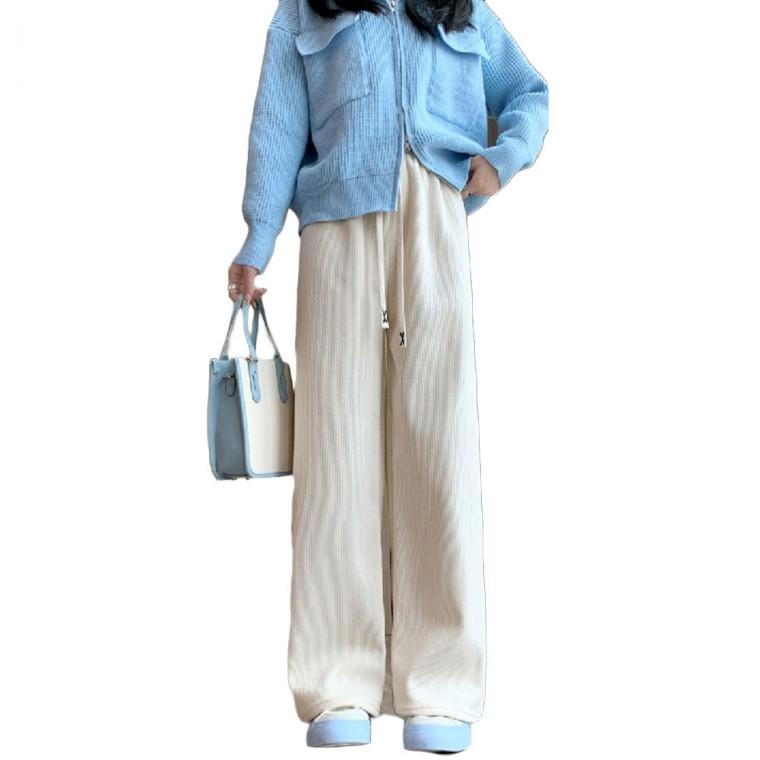여성 기모 밴딩 팬츠 겨울 와이드 데일리룩