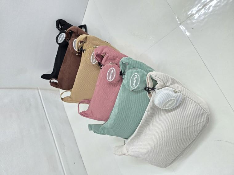 캐주얼 데일리 코듀로이 숄더 크로스백 반달 만두가방 메신저 캔버스백