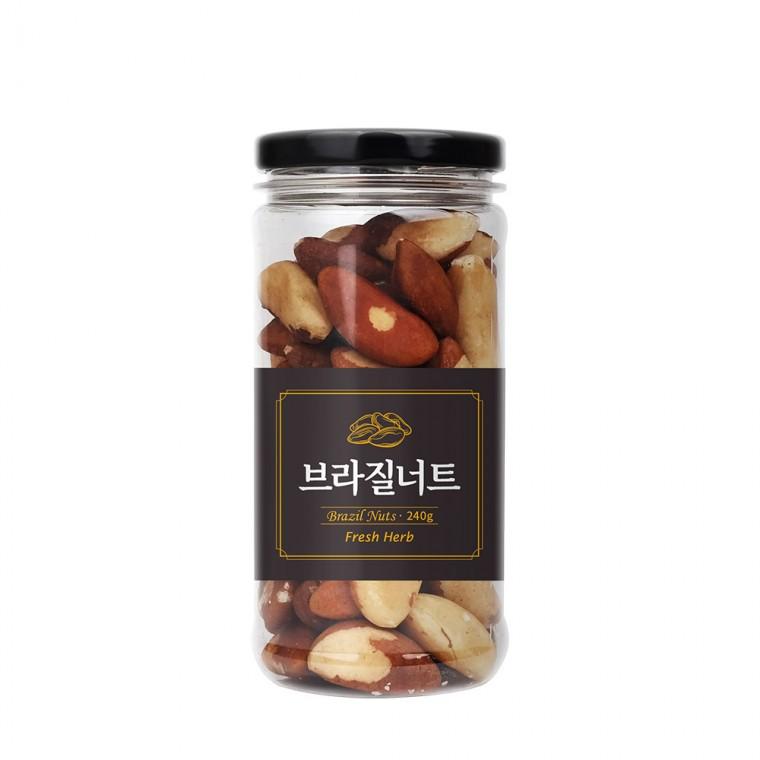신선약초 프리미엄 브라질너트 온태 무염 견과류 240g (안심 보관용기)