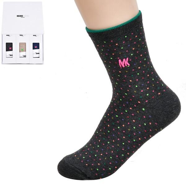 미치코런던 컬러 도트 포인트 숙녀 패션 중목 양말 3족세트0109im