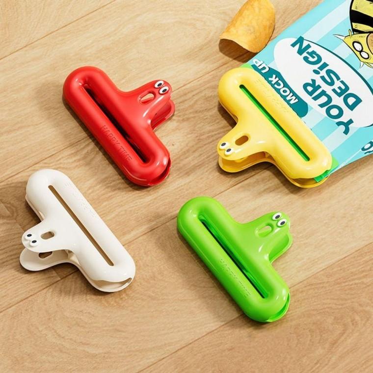 봉지 다용도 밀폐 주방용품 보관 클립 4P 주방 밀폐용도구 밀봉집게 미니집게