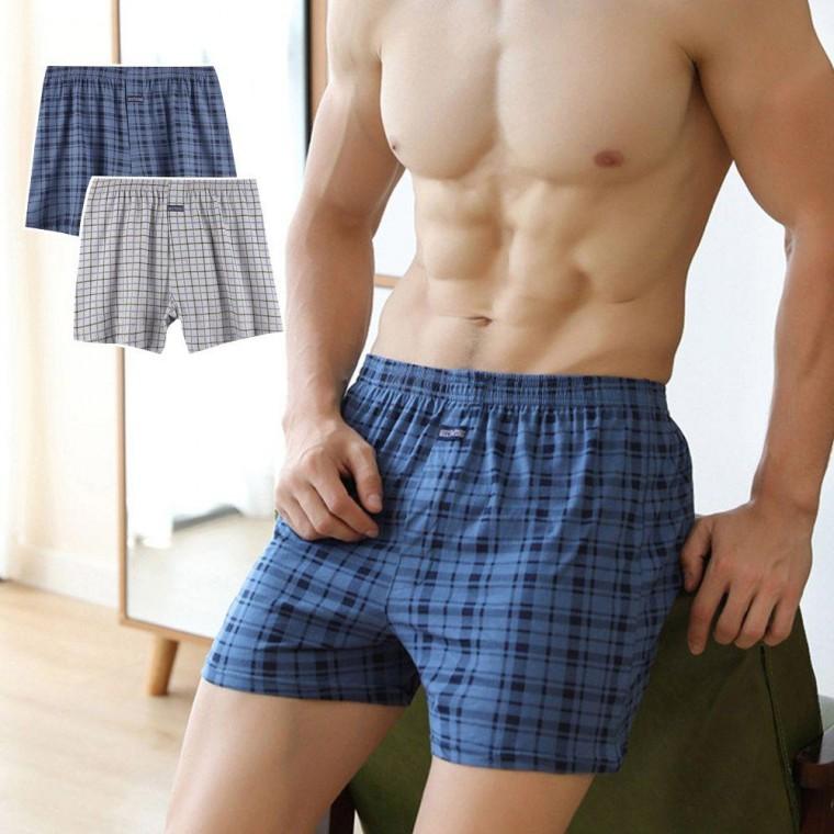 체크 패턴 남자 트렁크 팬티 면 남성 속옷 데일리 언더웨어 사각
