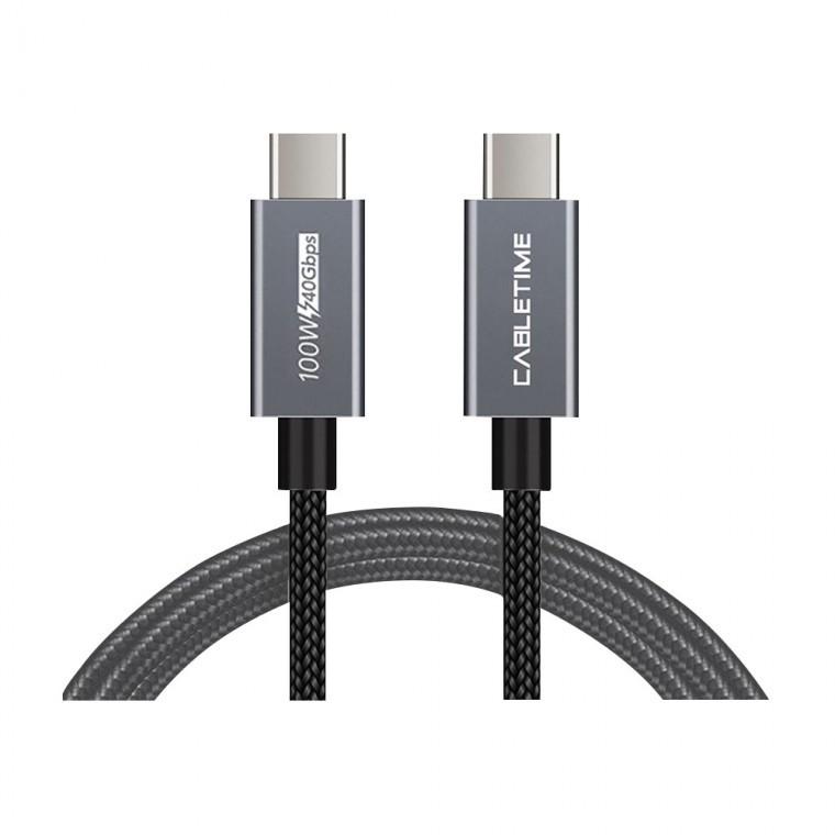 USB C타입x2 썬더볼트3 40Gbps 100W 1M PD 고속충전 케이블 강의 업무 영화 회의 노트북 데이터전송