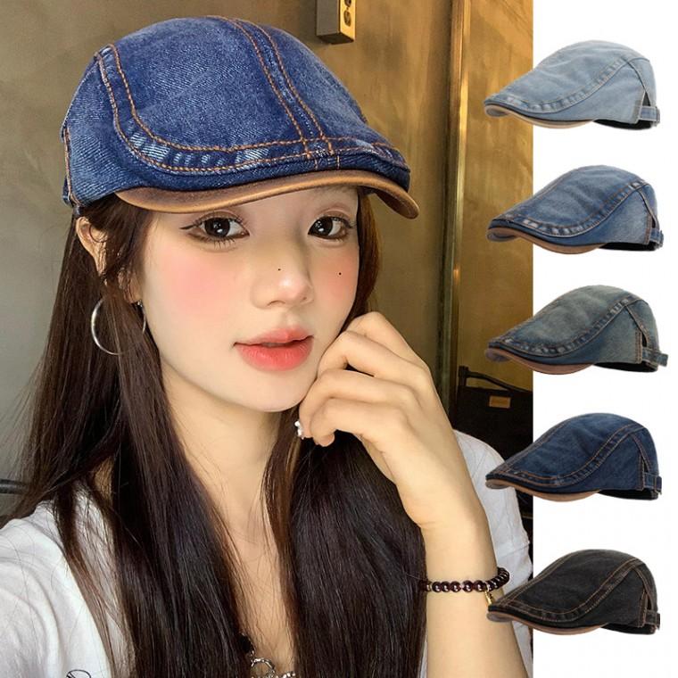 뉴스보이캡 데님 빈티지 바리스타 헌팅캡 청청패션 카페