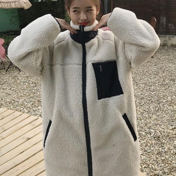오버핏자켓 롱후리스점퍼 뉴레트로 털후리스