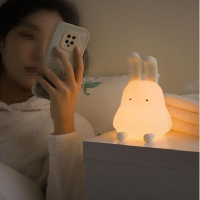 토끼 충전식 무선 실리콘 무드등 탁상 걸이 겸용 수유등 인테리어 수면등 귀여운 선물