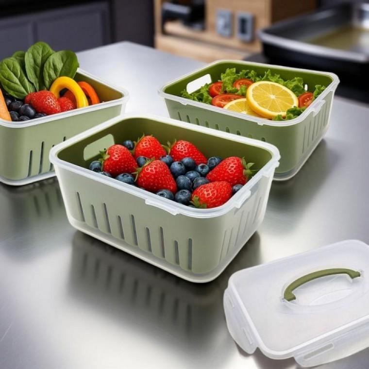 대용량 채소 물빠짐 야채 보관 냉장고 밀폐용기 3.6L