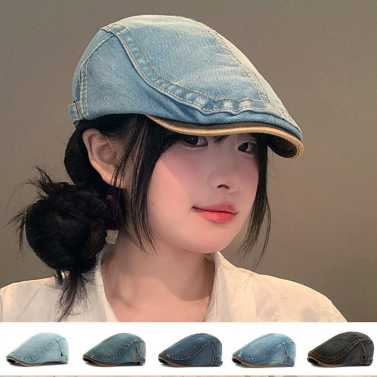 예쁜 데님 청 스타일 헤어 패션 아이탬 데일리 헌팅캡