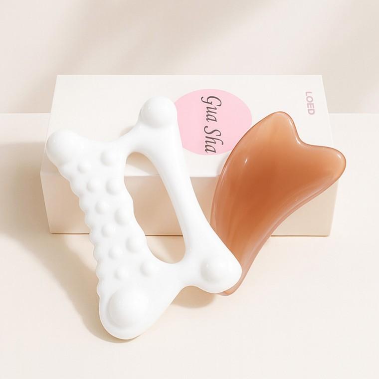 로에드 괄사 마사지 림프 마사지기 두피 바디 승모근 만능+하트 괄사세트