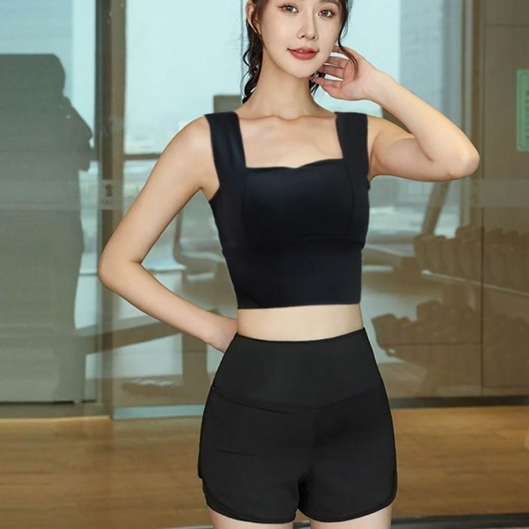 헬스 요가 트레이닝 상하의 세트 여자 크롭 스타일 여성트레이닝복 트레이닝복세트 크롭상의