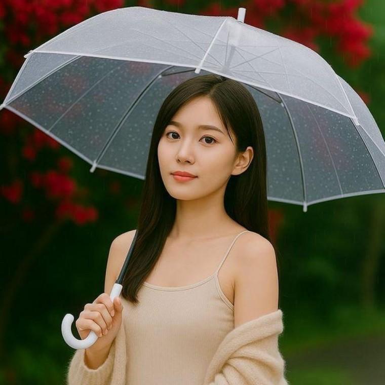 원터치 투명 자동 우산 PVC소재 튼튼한 비닐 가벼운 경량 휴대용 우산