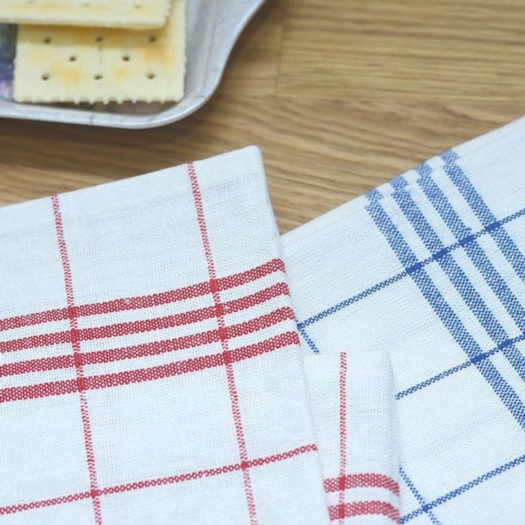 체크린넨매트 다용도 체크 린넨 주방 깔개 덮개 매장 식당 3P