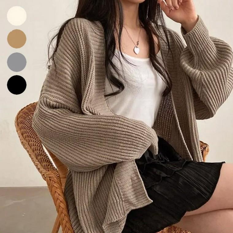 루즈핏 도톰 니트 가디건