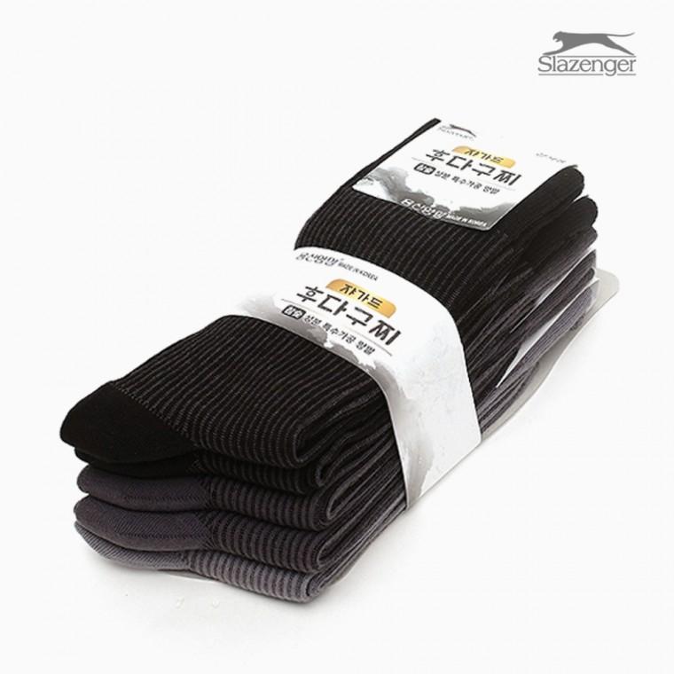 슬레진저 남자 비즈니스 신사 정장양말 고급 후다구찌 쟈가드 참숯 특수가공 남성 장목 양말세트 5켤레