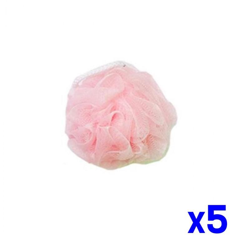 부드러운거품 플라워 샤워볼 x5개-색상랜덤발송