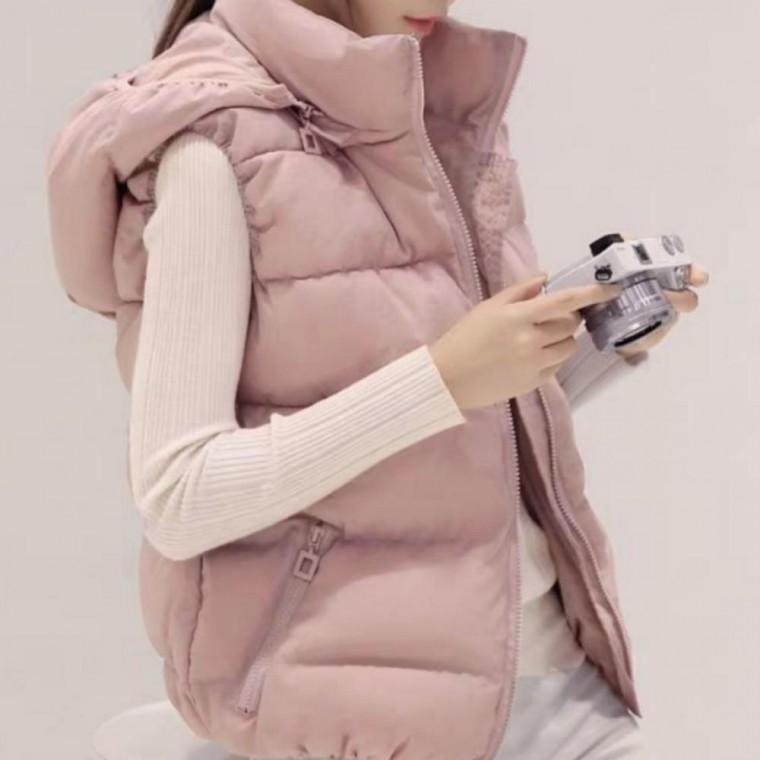 여성 초경량 패딩조끼 후드 퀄팅 패딩 베스트 겨울 보온 방한 조끼 데일리