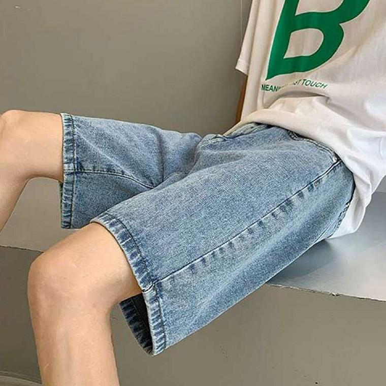 남성 여름 와이드핏 데님 숏팬츠 청반바지