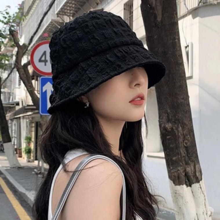 휴가 여행 데일리 여성 여자 엠보 버킷햇 벙거지 모자