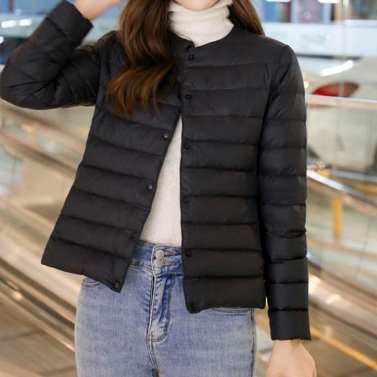 가볍고 따뜻하며 깔끔한 디자인 여성용 경량 패딩점퍼