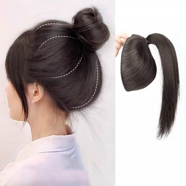 포니테일 머리뽕 업스타일 묶음 뒤통수 똥머리 머리 짱구 뒷머리 올림머리 헤어 가발 볼륨