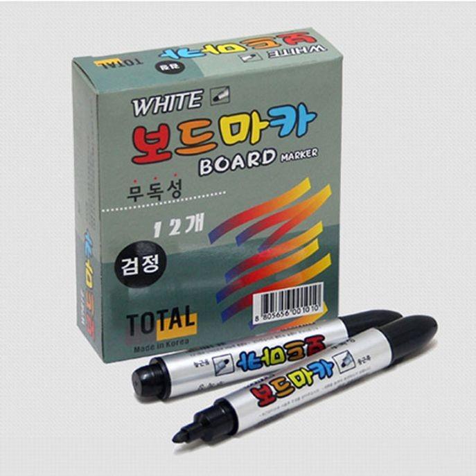 마카펜 12P 마카 칠판 보드펜 화이트 보드 검정