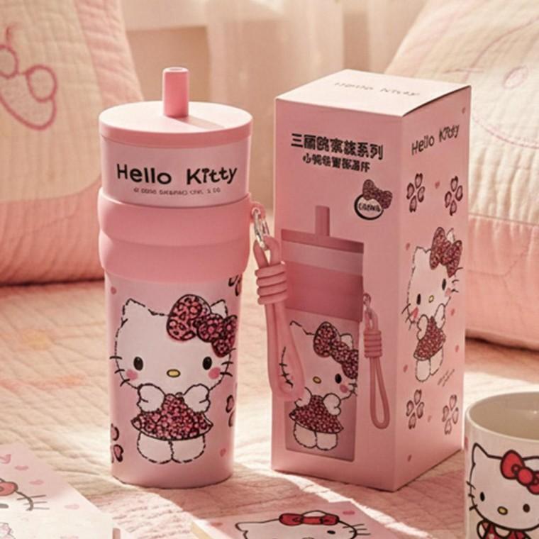 660ml 핑크 스텐 텀블러 피규어 보틀 캐릭터 물병 물컵 휴대용