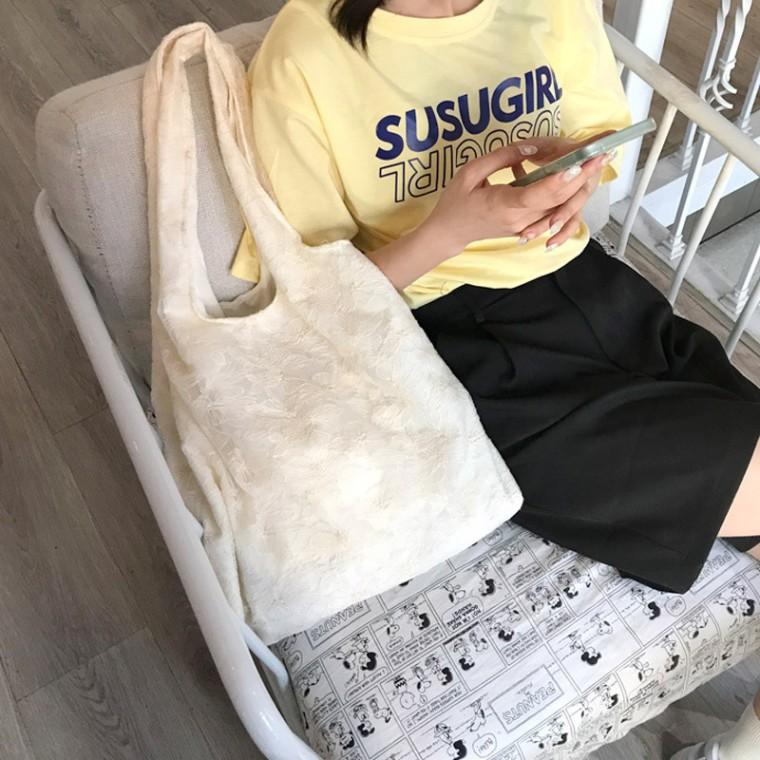 사계절 꽃 슬립 여성 캔버스 장바구니 다재다능 가방