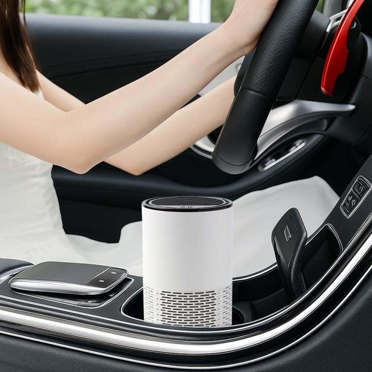 클린디 헤파필터 냄새제거 프레시 차량용 미니차량공기청정기 미니차량공기정화기 (화이트)