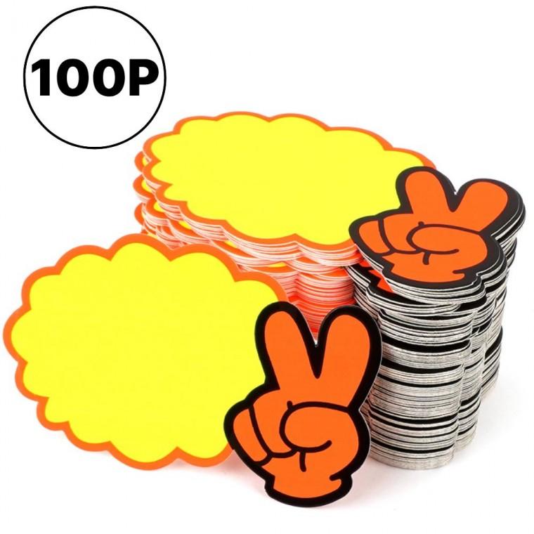 100P V손 미니 공백 쇼카드 가격표 말풍선 안내판 히트상품 신상품 세일표시 POP