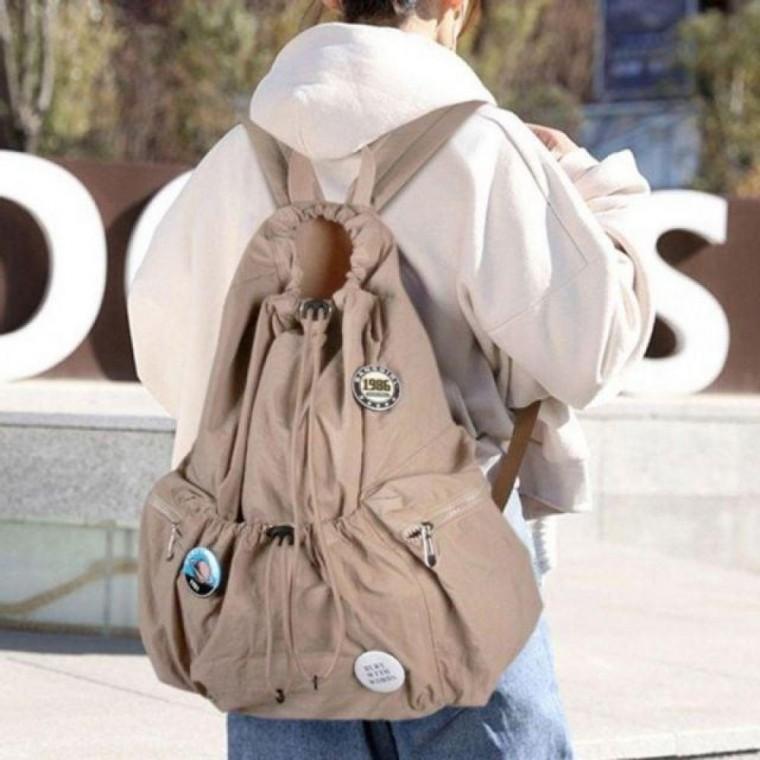 가방 복조리 캐주얼 외출 백팩 스트링 중 남자 남성 가벼운 백지 여성 저가