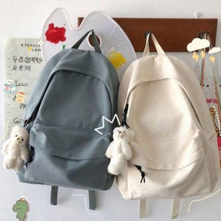 가방 무지 캐주얼 캔버스 디자인 기본 백팩 남자 여자