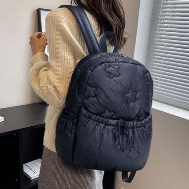 가방 심플 패딩 여성 별포인트 백팩 캐주얼