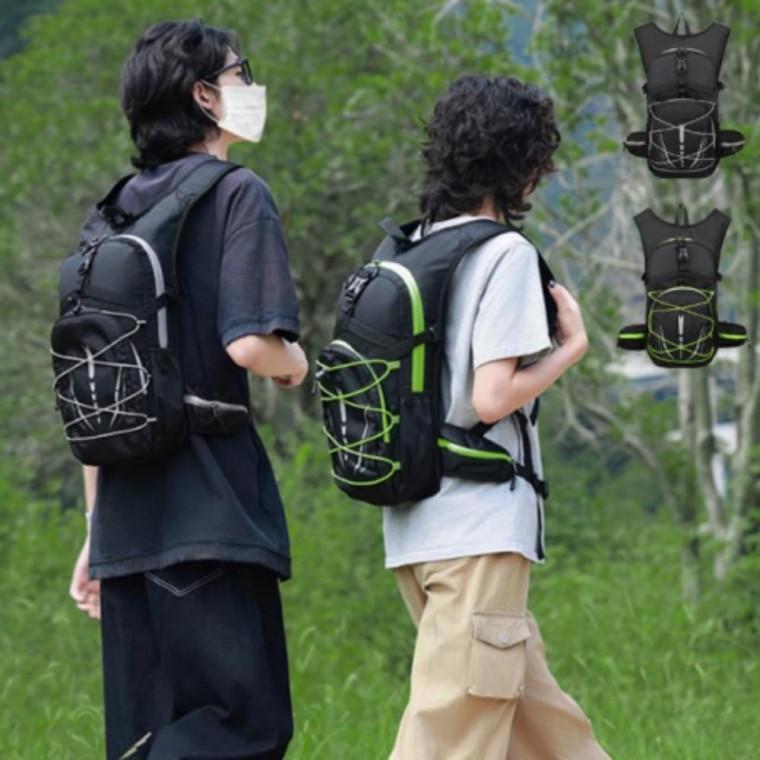 러닝 라이딩 백팩 트레킹 등산 전면 포켓 스트링 가방