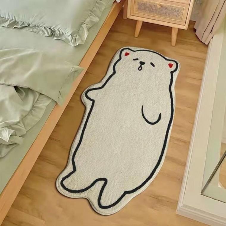 DAYA 귀여운 고양이 발매트 미끄럼방지 침실 거실 주방 카페트 러그 거실 카페트 현관 S