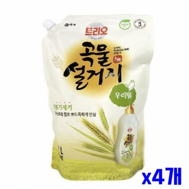 밀 곡물설거지 주방세제 리필용 1.2L x4개