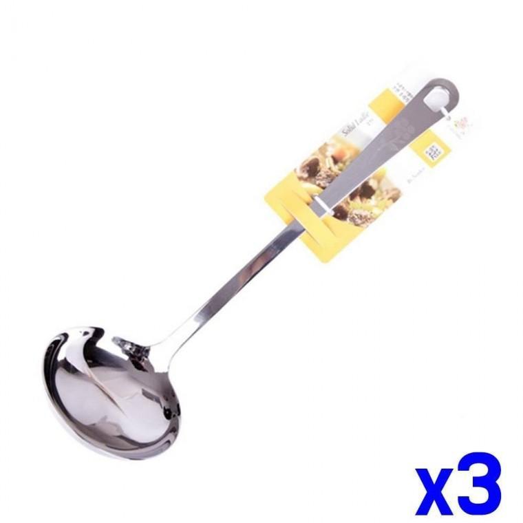 주방 스텐 국자 대 x3개 나무국자 주방용품 조리기구
