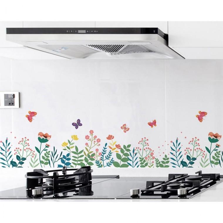 (GTF13475)깔끔주방 오염방지 투명 시트지(3Mx60cm) (꽃)
