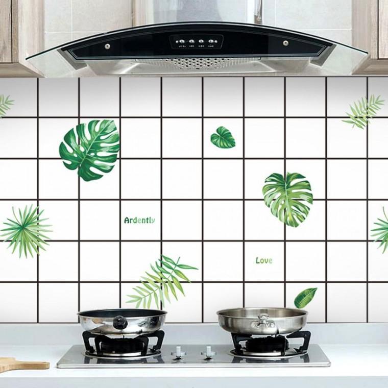 (GTF13458)깔끔주방 오염방지 시트지 2p세트(90x60cm) (나뭇잎)