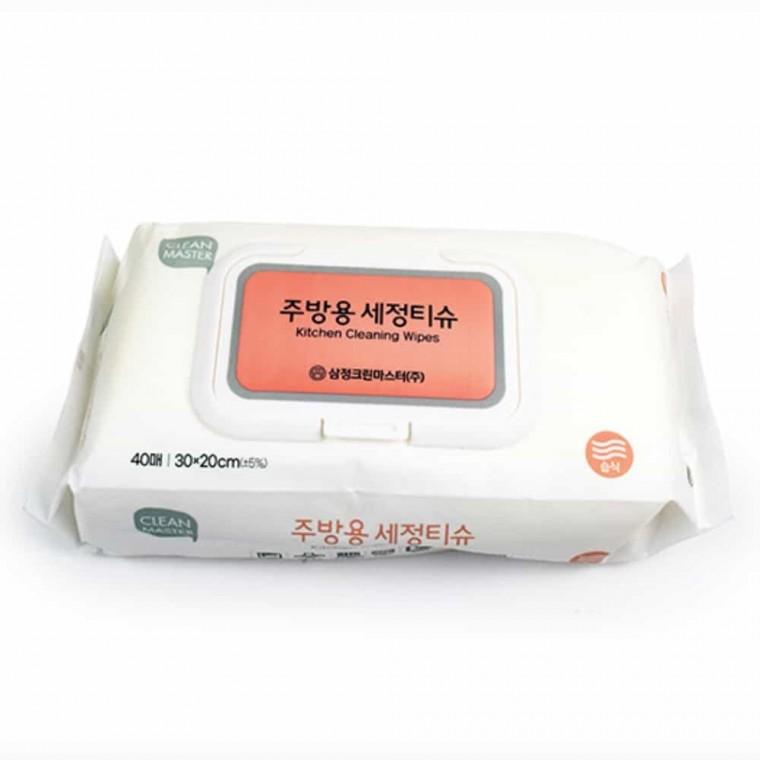 주방용 세정 티슈 40매 냉장고청소티슈 청소용티슈 가스렌지티슈 청소물티슈 일회용청소포