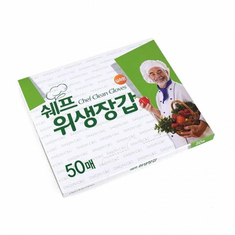 쉐프 위생 장갑 50매 쉐프장갑 주방장갑 식품용장갑 일회용위생장갑 식품장갑